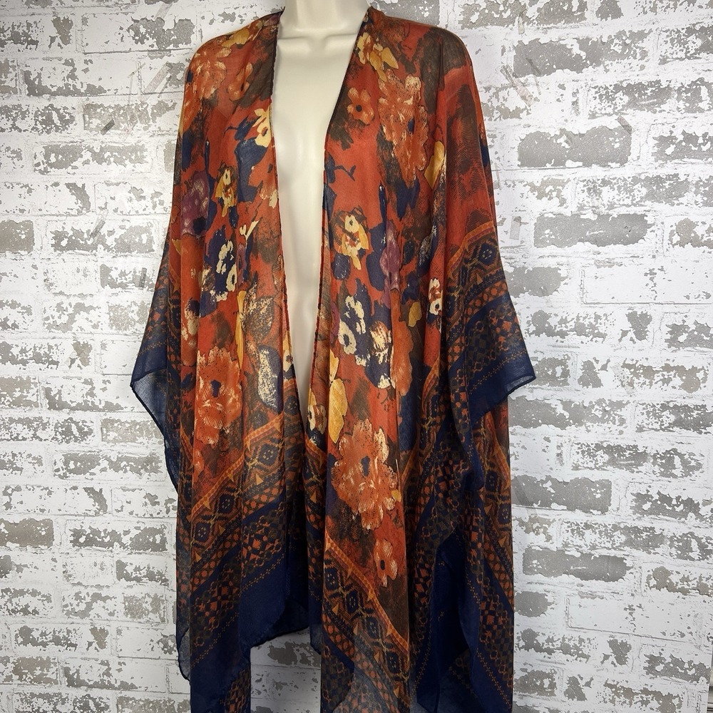 Amanda Blu Kimono Ruana Rustic Romantic Boho Earthy Floral OSFM Dreamy Artsy